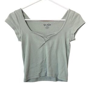 Sage Green Fringe Brandy Melville Top